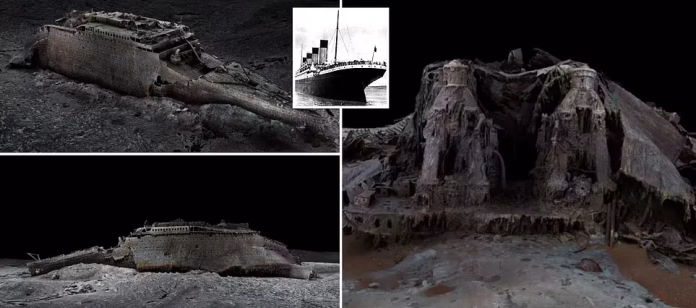 Titanik’in yeni 3D taramaları, mahvolmuş son saatlerini ortaya koyuyor: İnanılmaz tam boyutlu dijital tarama, geminin 1912’de bir buzdağına çarptıktan sonra batarken nasıl dramatik bir şekilde ikiye bölündüğünü gösteriyor